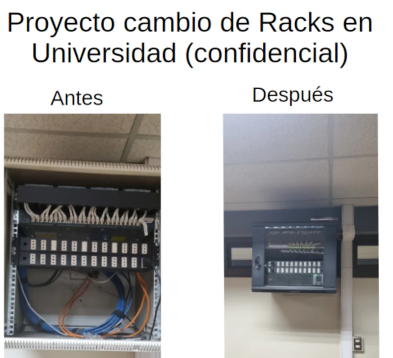 Cambio de Rack Cableado UTP Instalación Switch Renovacion tecnologica